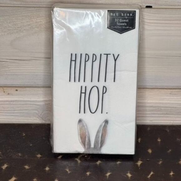 Rae‎ Dunn Hippity Hop Guest Towels Set of 32 - Picture 1 of 1